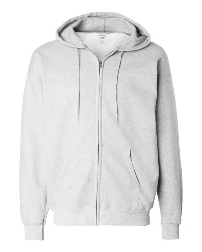 Hanes Ultimate Cotton Full-zip Hooded Sweatshirt In Grey