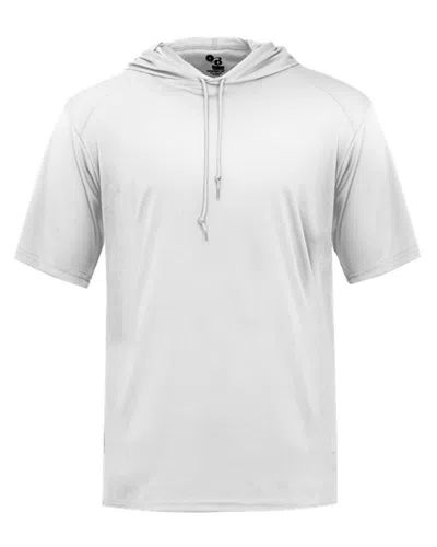 Badger Men's B-core Hooded T-shirt In White
