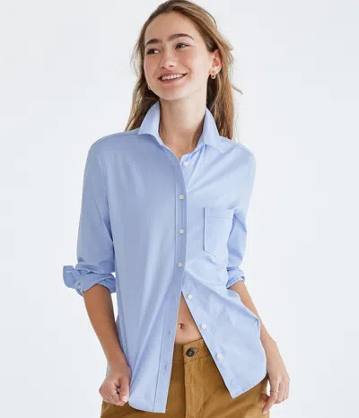 Aéropostale Long Sleeve Poplin Uniform Button-down Shirt In Multi