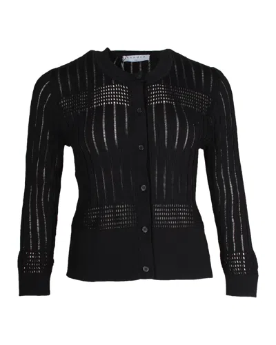 Sandro Crew Neck Cardigan In Black Rayon In Black