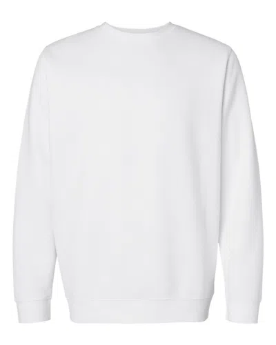 Lat Men's Elevated Fleece Crewneck Sweatshirt In White
