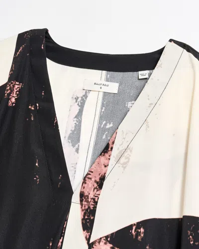 Billy Reid Modern Art V Pleat Blouse In Black/white