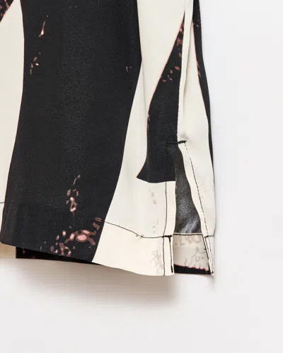 Billy Reid Modern Art V Pleat Blouse In Black/white