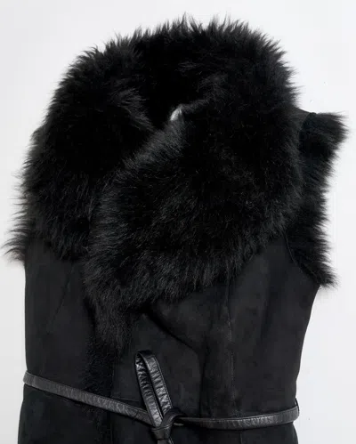 Billy Reid Reversible Shearling Vest In Black