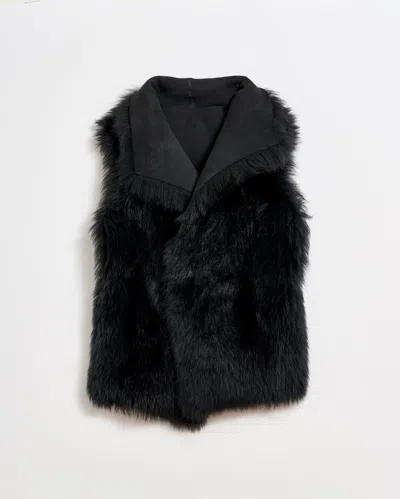 Billy Reid Reversible Shearling Vest In Black