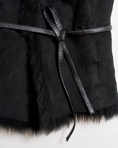 Billy Reid Reversible Shearling Vest In Black