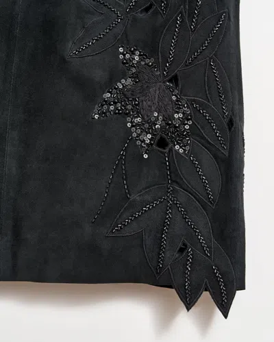 Billy Reid Suede Statement Pencil Skirt In Black