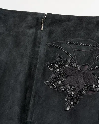 Billy Reid Suede Statement Pencil Skirt In Black
