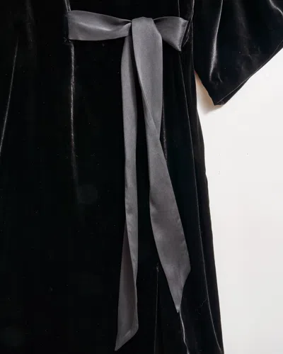 Billy Reid Velvet Tie Waist Dress In Black