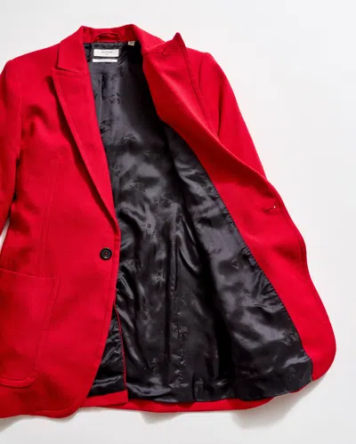 Billy Reid Wool Peak Lapel One Button Blazer In Red