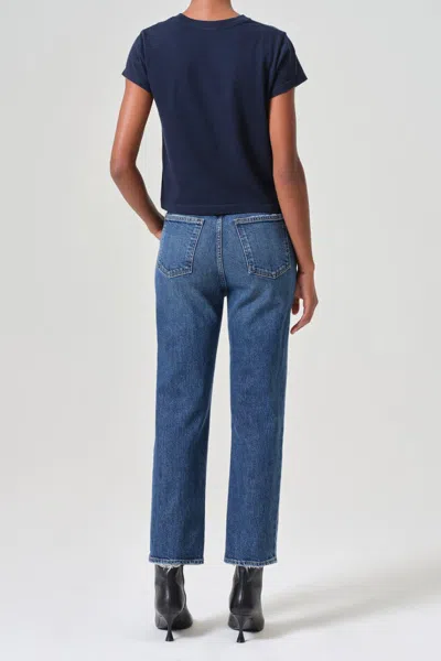 Agolde 90's Pinch Waist Crop In Solace In Blue