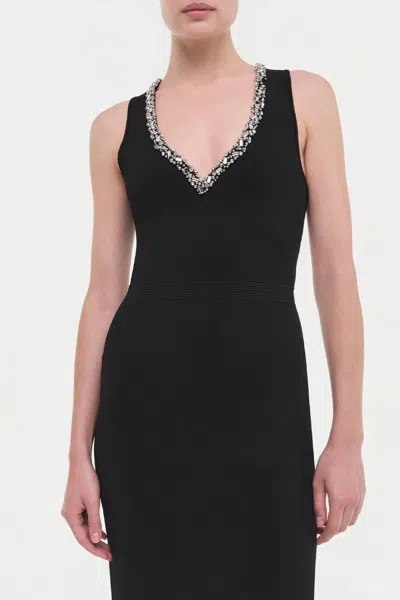 Simkhai Khari Crystal-embellished Stretch-knit Midi Dress