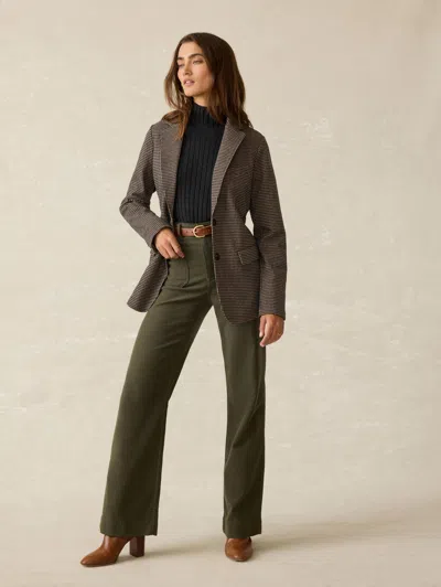 Faherty Inlet Houndstooth Blazer In Mocha Mountain Houndstooth