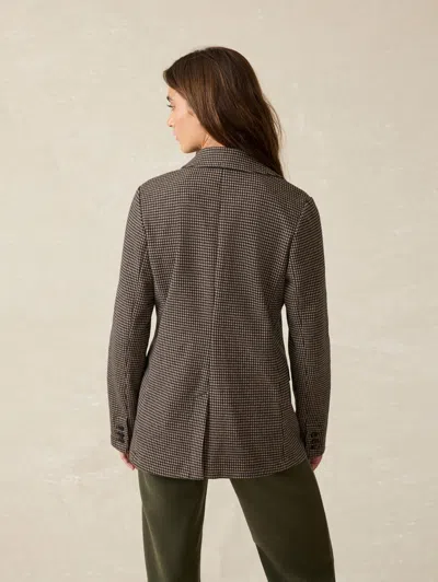Faherty Inlet Houndstooth Blazer In Mocha Mountain Houndstooth