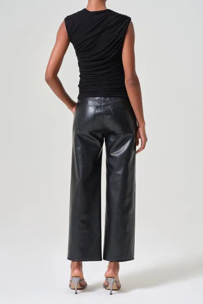 Agolde Ren High-rise Wide Leg Recycled Leather In Detox