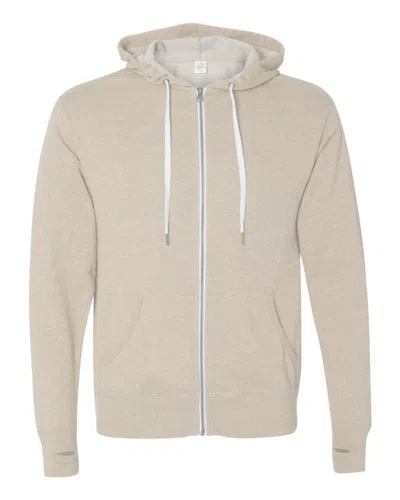 Independent Trading Co. Men's Heathered French Terry Full-zip Hooded Sweatshirt In Grey