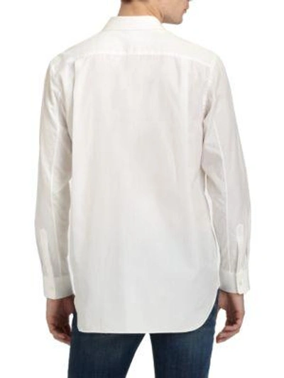 Shop Comme Des Garçons Play Woven Cotton Sportshirt In White