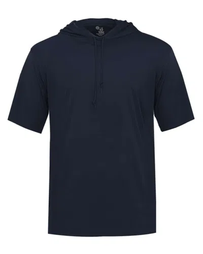 Badger Men's B-core Hooded T-shirt In Blue