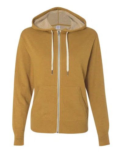 Independent Trading Co. Men's Heathered French Terry Full-zip Hooded Sweatshirt In Multi