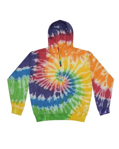 Colortone Men's Tie-dyed Cloud Fleece Hooded Sweatshirt In Multi