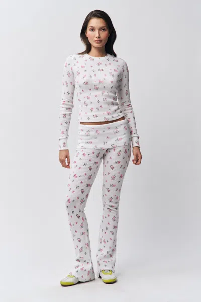 Danielle Guizio Ny Flared Thermal Pant In White