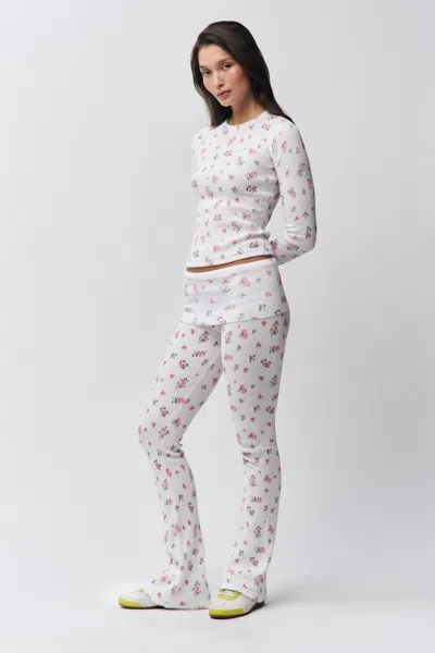 Danielle Guizio Ny Flared Thermal Pant In White