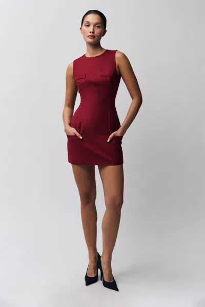 Danielle Guizio Ny Rowan Dress In Deep Red