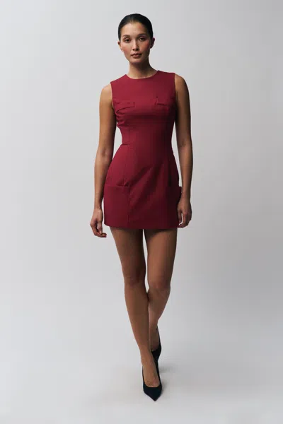 Danielle Guizio Ny Rowan Dress In Deep Red