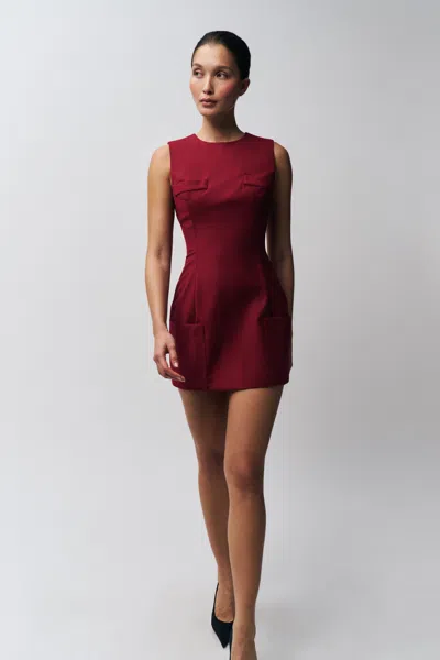 Danielle Guizio Ny Rowan Dress In Deep Red