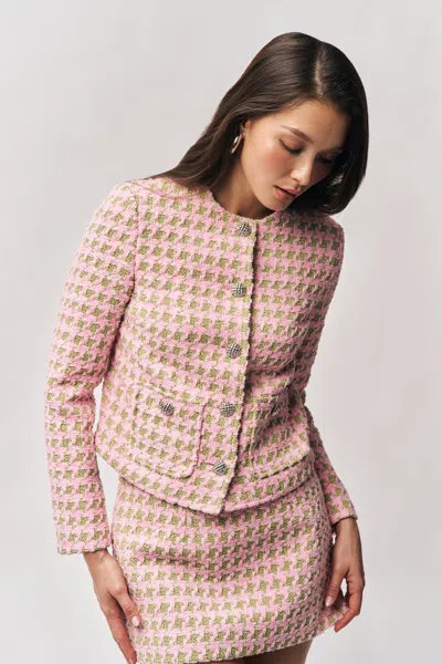 Danielle Guizio Ny Wren Jacket In Pink Multi