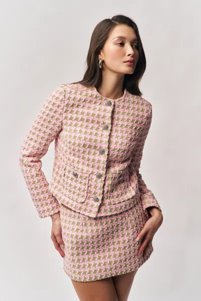 Danielle Guizio Ny Wren Jacket In Pink Multi