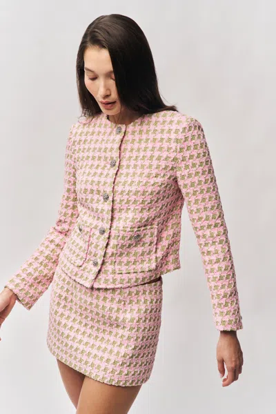 Danielle Guizio Ny Wren Jacket In Pink Multi