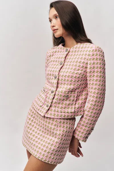 Danielle Guizio Ny Wren Jacket In Pink Multi