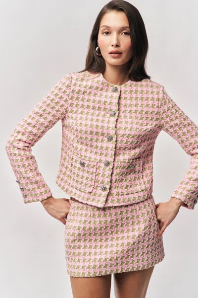 Danielle Guizio Ny Wren Jacket In Pink Multi