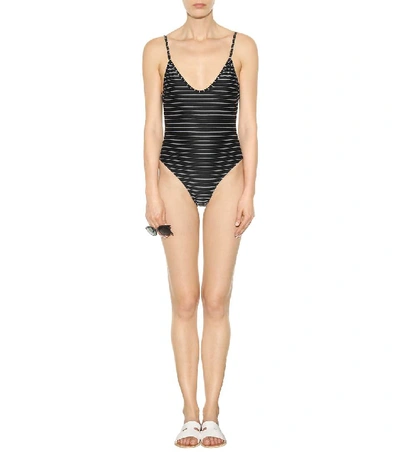 Shop Bower Swimwear Hutton Striped Swimsuit In Black