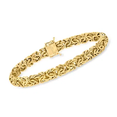 Ross-simons 18kt Yellow Gold Over Sterling Silver Byzantine Bracelet With Magnetic Clasp In Multi