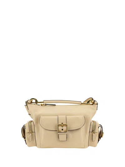 Chloé Leather Camera Handbag Buckle Detail In White