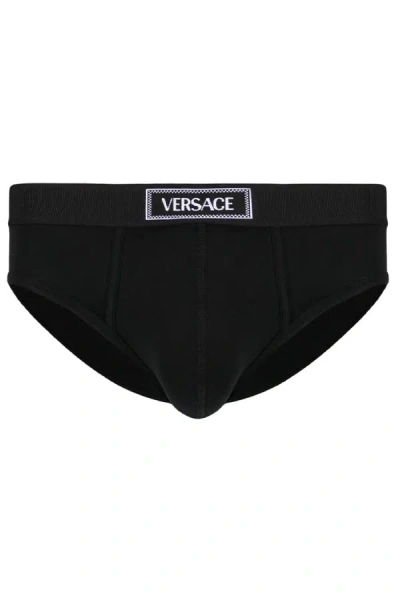 Versace 90s Vintage Logo Briefs In Black