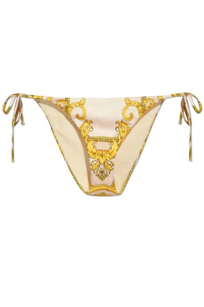 Versace La Coupe Des Dieux Tie Fastened Bikini Bottoms In Multicolor
