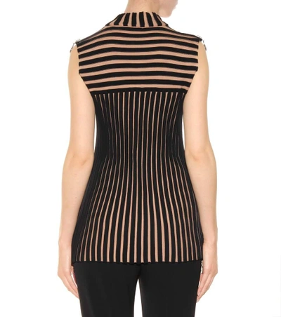 Shop Edun Ribbed Merino Wool-blend Top In Black