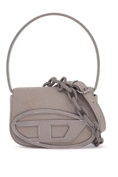 DIESEL DIESEL 1DR LEATHER SHOULDER BAG WITH DRY FINISH 