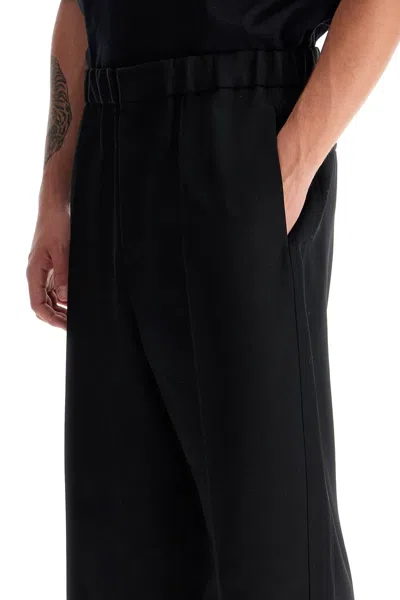 Shop Jil Sander Wool Gabardine Trousers For