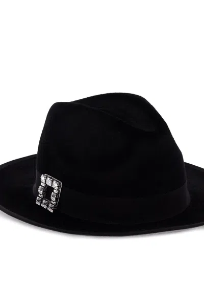 Shop Roger Vivier "felted Wool Fedora Très Vivier