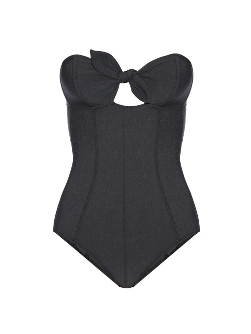 Lisa Marie Fernandez Poppy Bandeau Swimsuit In Black | ModeSens
