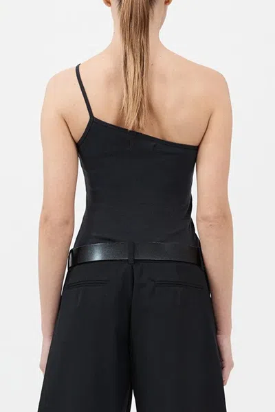 St Agni Organic Cotton One Shoulder Tank In Black