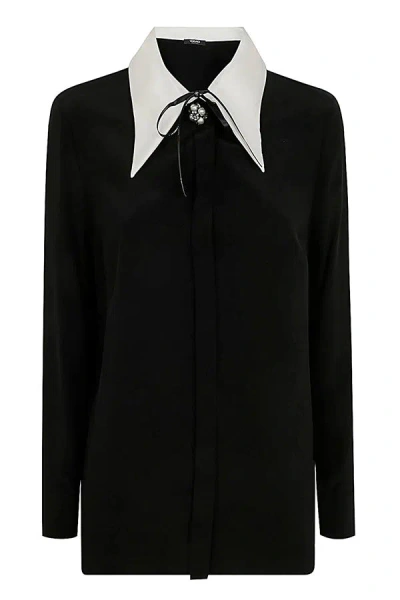 Versace Women Informal Shirt Responsible Silk Crepe De Chine In Black