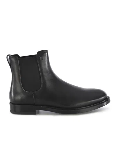 Tod's Suede Leather Chelsea Boots In Black