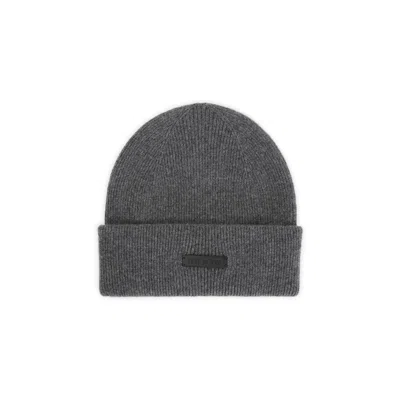 Fear Of God Logo Cashmere Beanie In Grey