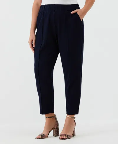 Rafaella Plus Size Easy Pull On Pants In Navy