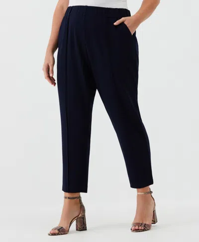 Rafaella Plus Size Easy Pull On Pants In Navy